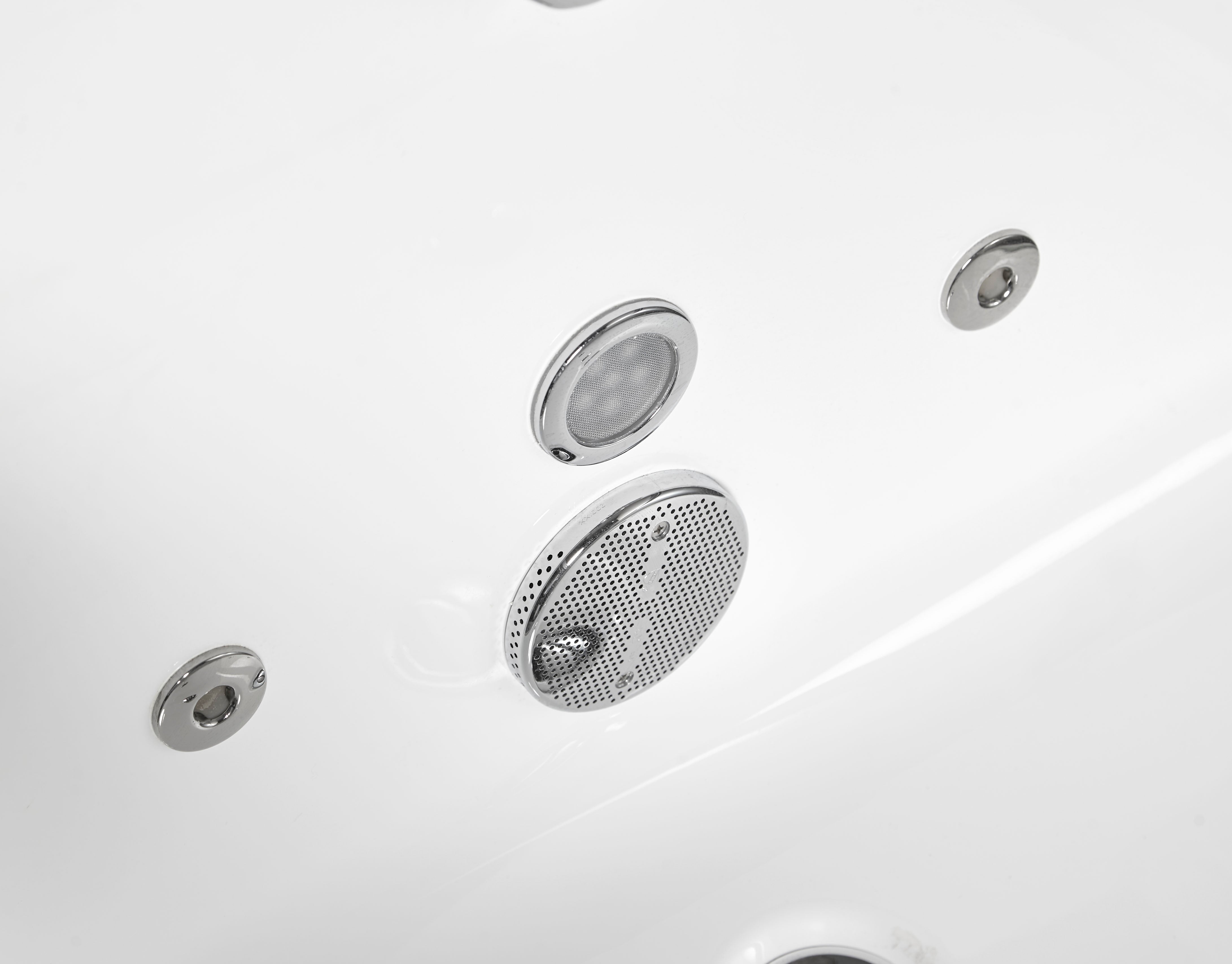 Eago 71" Acrylic Free Standing Rectangle Bathtub, White, AM152ETL-6