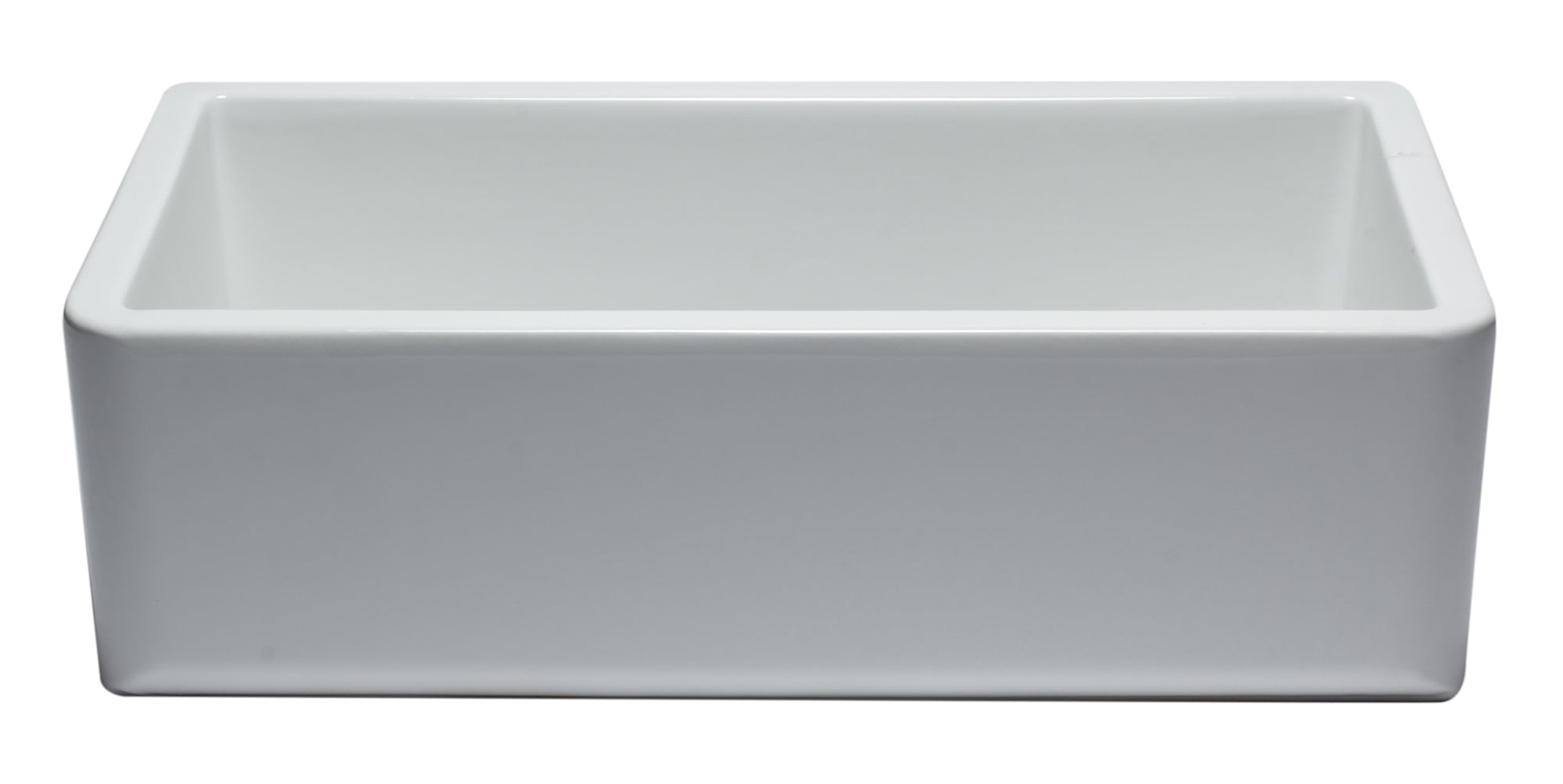 ALFI 33" Single Bowl Thick Wall Fireclay Farmhouse Apron Sink, Reversible, White, AB3318SB-W