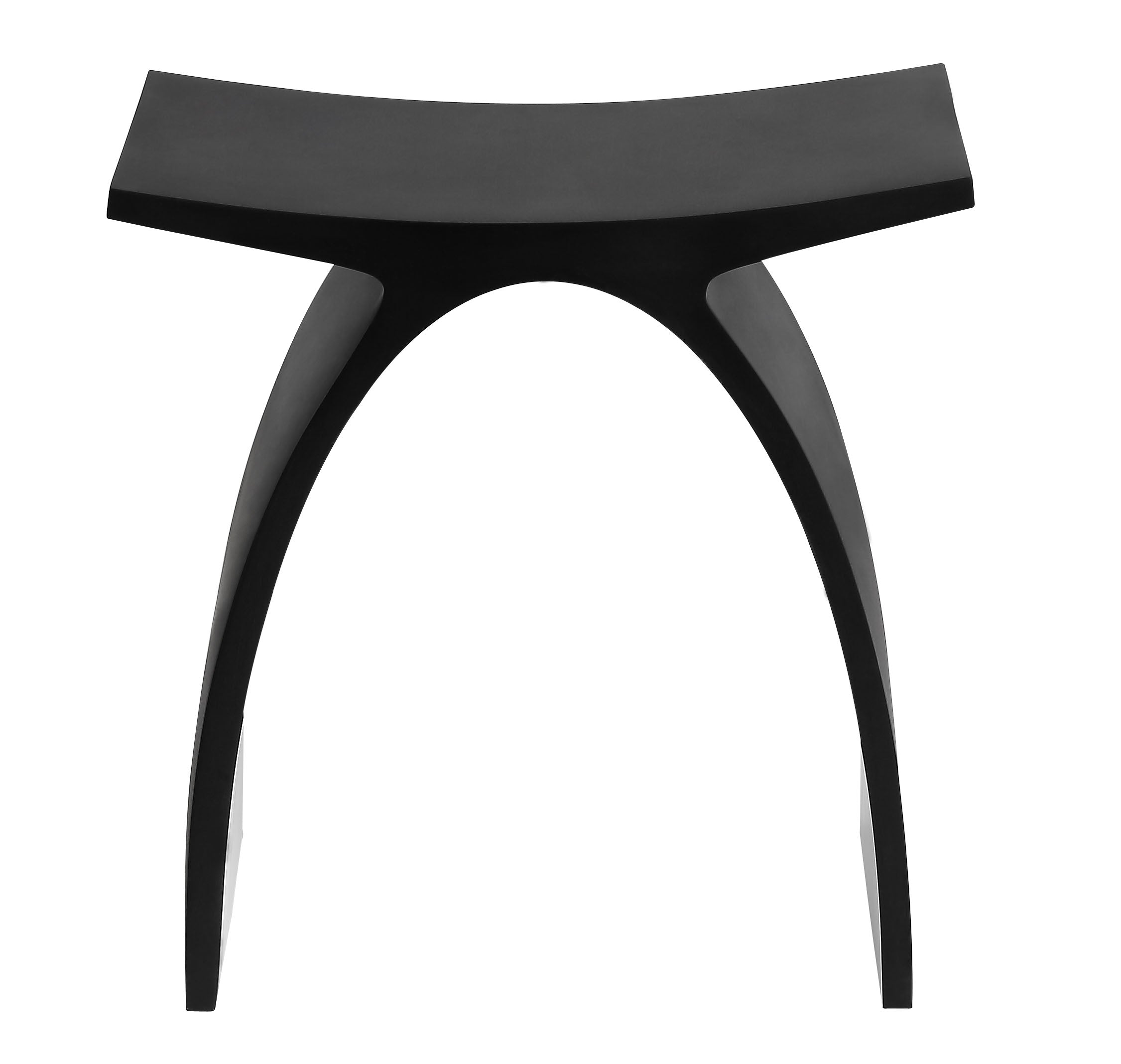 ALFI brand ABST77BM Black Matte Arched Solid Surface Resin Bathroom / Shower Stool, Black & White