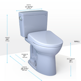 TOTO Drake WASHLET+ Two-Piece Elongated 1.28 GPF TORNADO FLUSH Toilet and S7 Contemporary Bidet Seat with Auto Flush, Cotton White, Vitreous China|Plastic, MW7764726CEGA#01