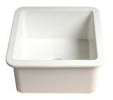 ALFI brand 18" Square Fireclay Bar/Prep Sink, White, ABF1818S-W