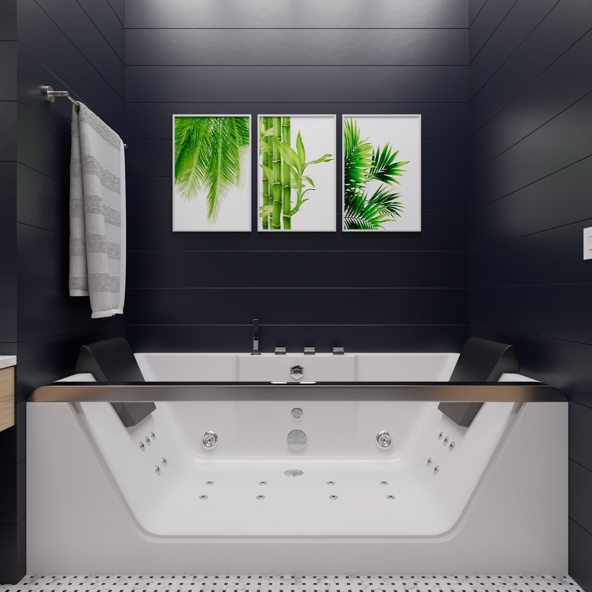 Eago 71" Acrylic Corner Rectangle Bathtub, White, AM196ETL