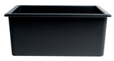 ALFI brand 24" Under Mount Fireclay Kitchen Sink, Black Matte, No Faucet Hole, AB2418UD-BM