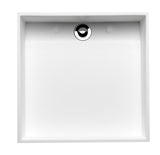 ALFI brand 15.13" x 15.13" Square Above Mount Resin Bathroom Sink, White Matte, No Faucet Hole, ABRS14S