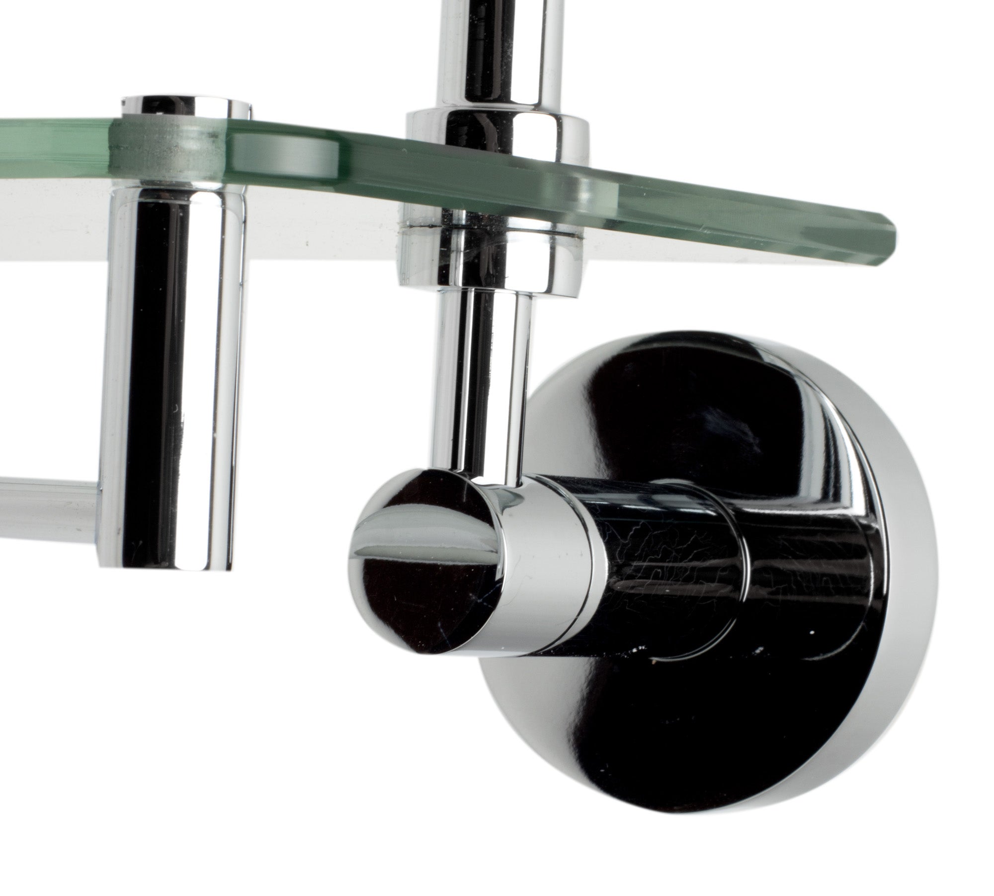 ALFI brand AB9549 Polished Chrome Wall Mounted Double Glass Shower Shelf Bathroom Accessory, Brass, Grey