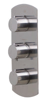 ALFI brand AB4001-BN Brushed Nickel Concealed 3-Way Thermostatic Valve Shower Mixer Round Knobs, Brass