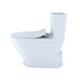 TOTO Legato One-Piece Elongated 1.28 GPF Toilet with CEFIONTECT and SoftClose Seat, WASHLET+ Ready, Cotton White, Vitreous China, MS624234CEFG#01