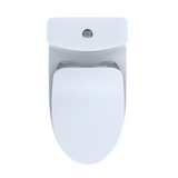 TOTO Aquia IV One-Piece Elongated Dual Flush 1.28 and 0.9 GPF Universal Height, WASHLET+ Ready Toilet with CEFIONTECT, Cotton White- Vitreous China, MS646234CEMFGN#01