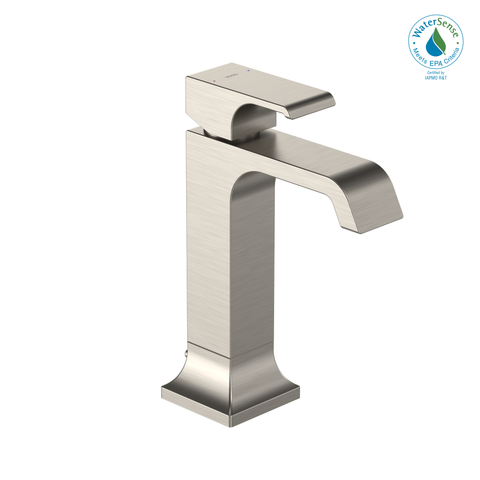 TOTO GC 1.2 GPM Single Handle Semi-Vessel Bathroom Sink Faucet with COMFORT GLIDE Technology, Brushed Nickel, Brass, TLG08303U#BN