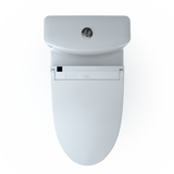 TOTOWASHLET+ Aquia IV Two-Piece Elongated Dual Flush 1.28 and 0.9 GPF Toilet and WASHLET C5 Bidet Seat, Cotton White, Vitreous China|Plastic, MW4463084CEMGN#01