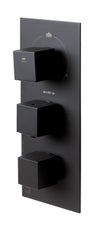 ALFI brand AB2801-BM Black Matte 3-Way Thermostatic Valve Shower Mixer Square Knobs, Brass