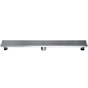Alternate Image for ALFI brand ABLD32D 32" Modern Stainless Steel Linear Shower Drain with Groove Lines, Grey