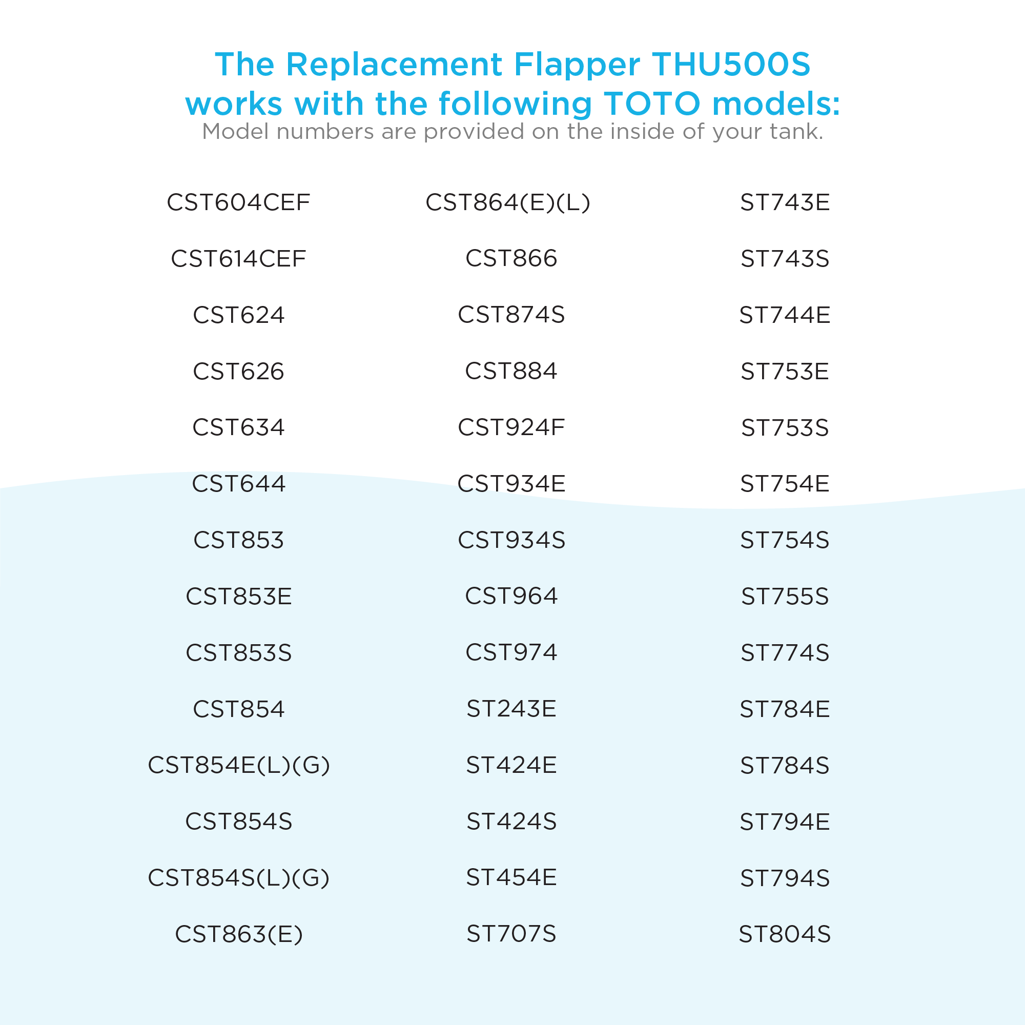 Alternate Image for TOTO Replacement Flapper for Select TOTO 3 Inch Flush Valve Tanks, Plastic|Rubber, THU500S