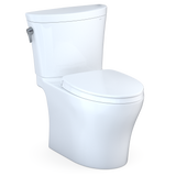 TOTO Aquia IV Arc Two-Piece Elongated Dual Flush 1.28 and 0.9 GPF Universal Height Toilet with CEFIONTECT, WASHLET+ Ready, Cotton White, Vitreous China, MS448124CEMFGN#01