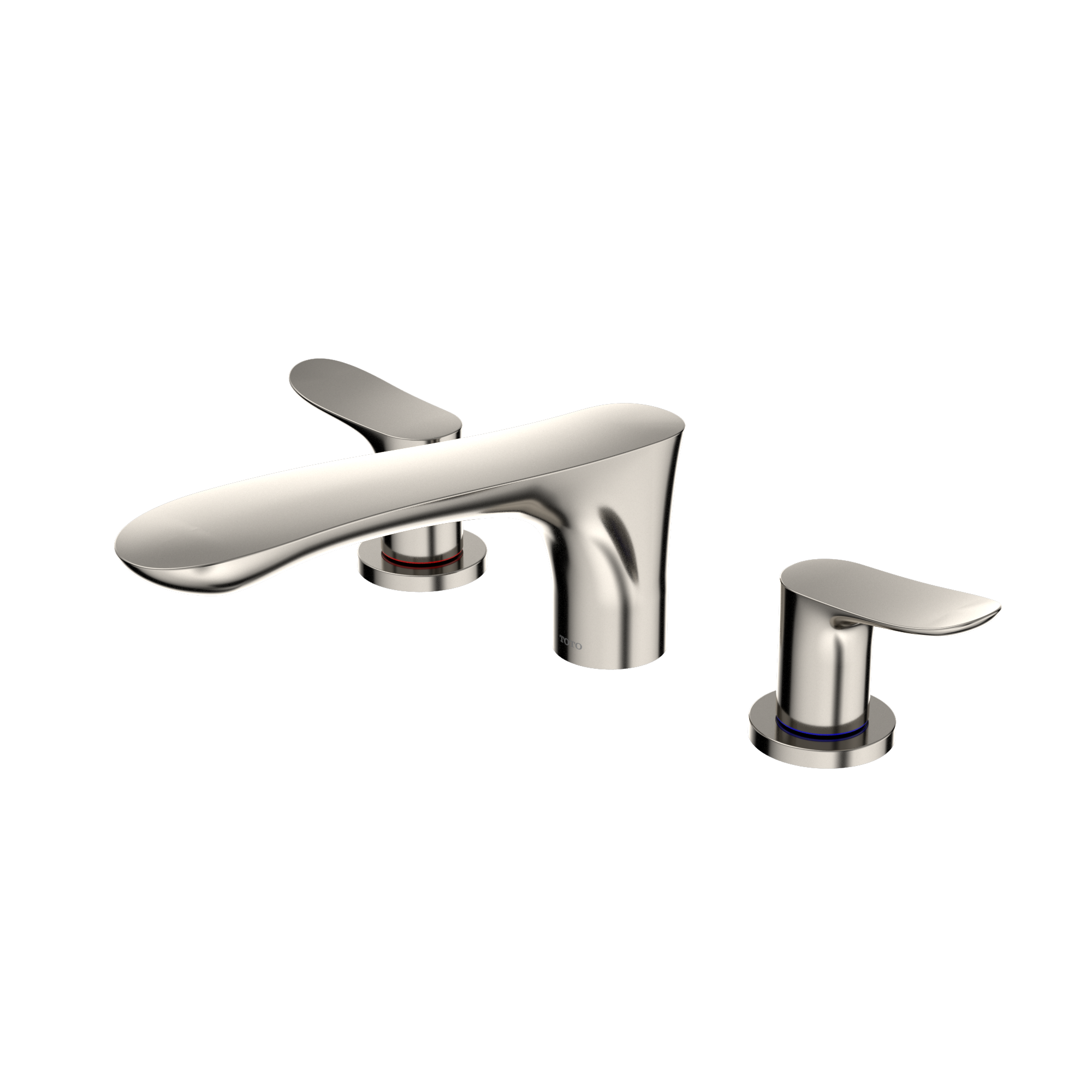 TOTO GO Two-Handle Deck-Mount Roman Tub Filler Trim, Polished Nickel, Brass, TBG01201U#PN