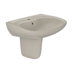 Alternate Image for TOTO Prominence Oval Wall-Mount Bathroom Sink with CeFiONtect and Shroud for Single Hole Faucets, Bone, Vitreous China, LHT242G#03