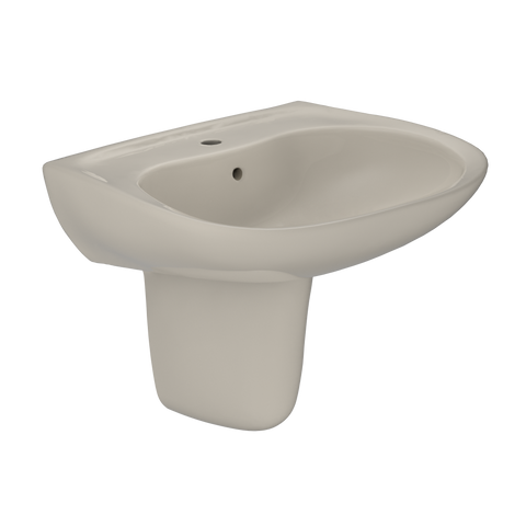 TOTO Prominence Oval Wall-Mount Bathroom Sink with CeFiONtect and Shroud for Single Hole Faucets, Bone, Vitreous China, LHT242G#03