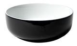 ALFI brand 15.5" x 15.5" Round Above Mount Porcelain Bathroom Sink, Black & White, No Faucet Hole, ABC908