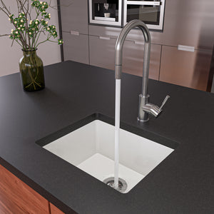 Alternate Image for Alfi 20" White Fireclay Undermount Kitchen Sink, AB2017