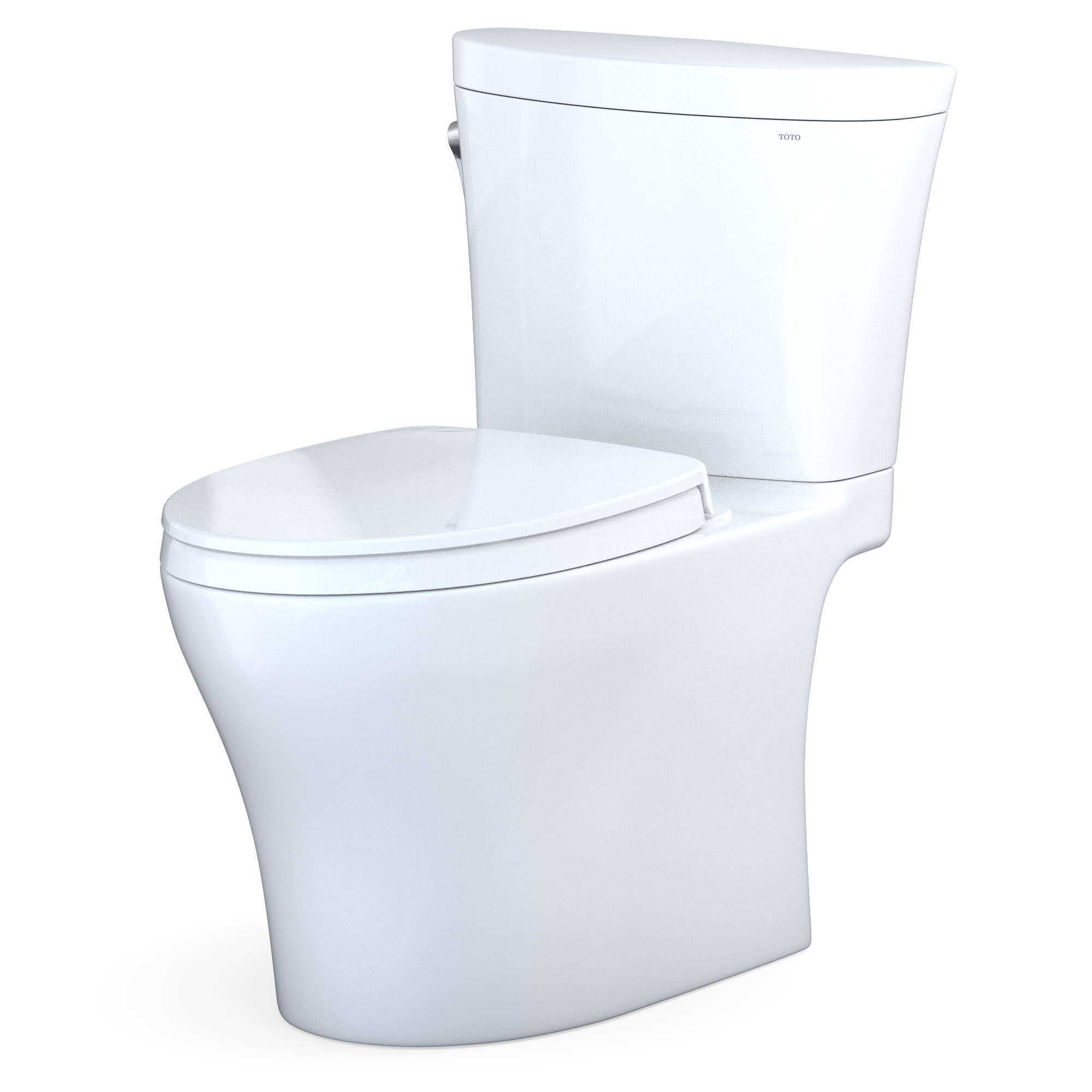 TOTO Aquia IV Arc Two-Piece Elongated Dual Flush 1.28 and 0.9 GPF Universal Height Toilet with CEFIONTECT, WASHLET+ Ready, Cotton White, Vitreous China, MS448124CEMFGN#01