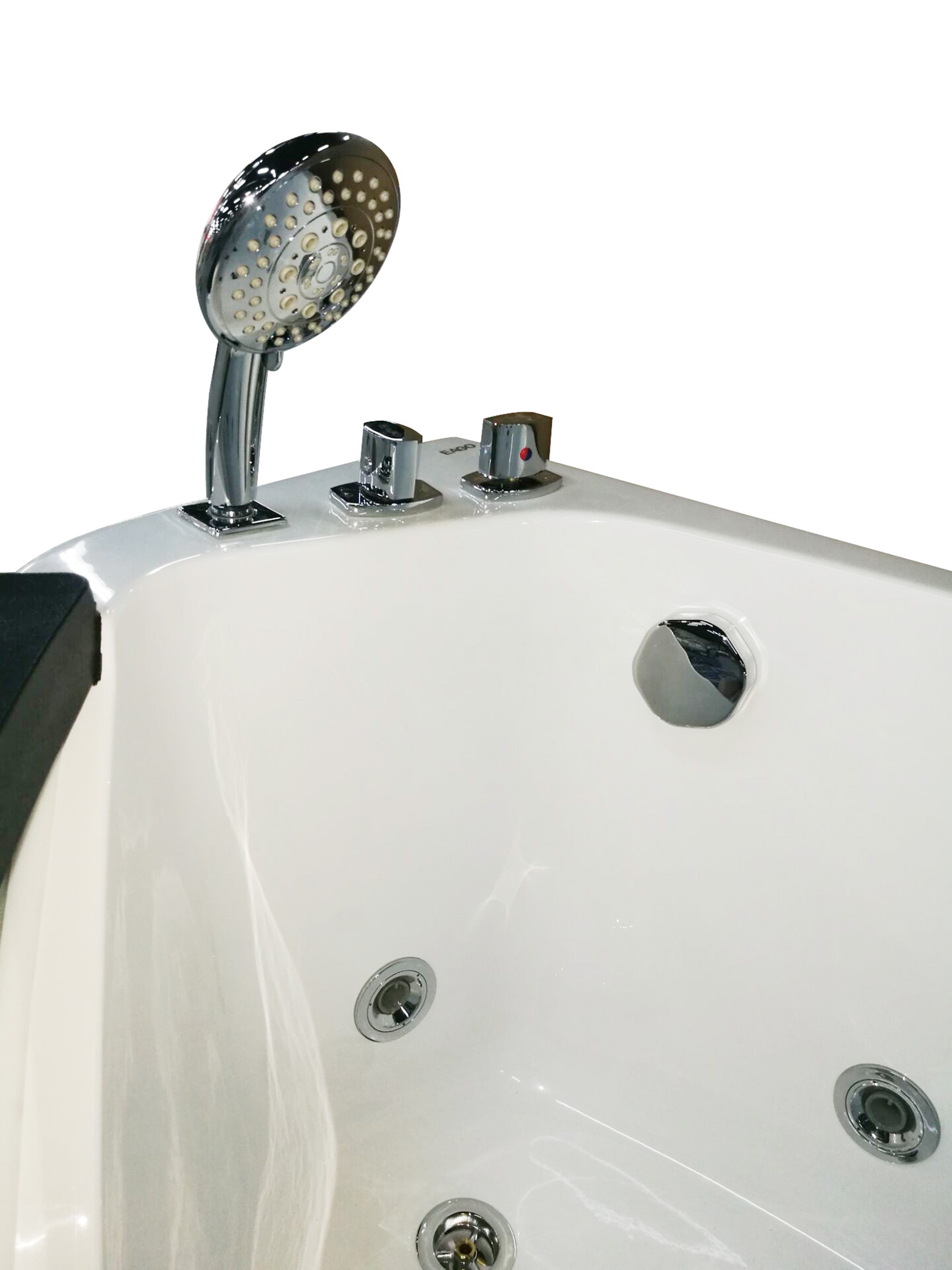 Eago 59" Acrylic Corner Neo-angle Round Bathtub, White, AM198ETL-L