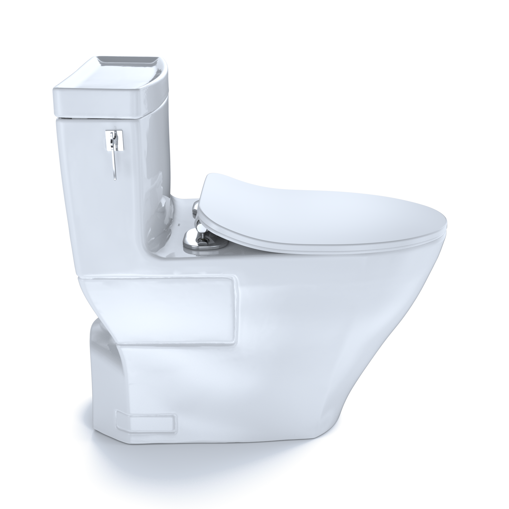 TOTO Aimes One-Piece Elongated 1.28 GPF Toilet with CEFIONTECT and SoftClose Seat, WASHLET+ Ready, Cotton White, Vitreous China, MS626234CEFG#01