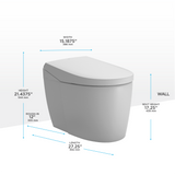 Toto NEOREST AS Dual Flush 1.0 or 0.8 GPF Toilet with Integrated Bidet Seat and EWATER+, Cotton White, Vitreous China|Plastic, MS8551CUMFG#01