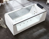 Eago 71" Acrylic Free Standing Rectangle Bathtub, White, AM152ETL-6