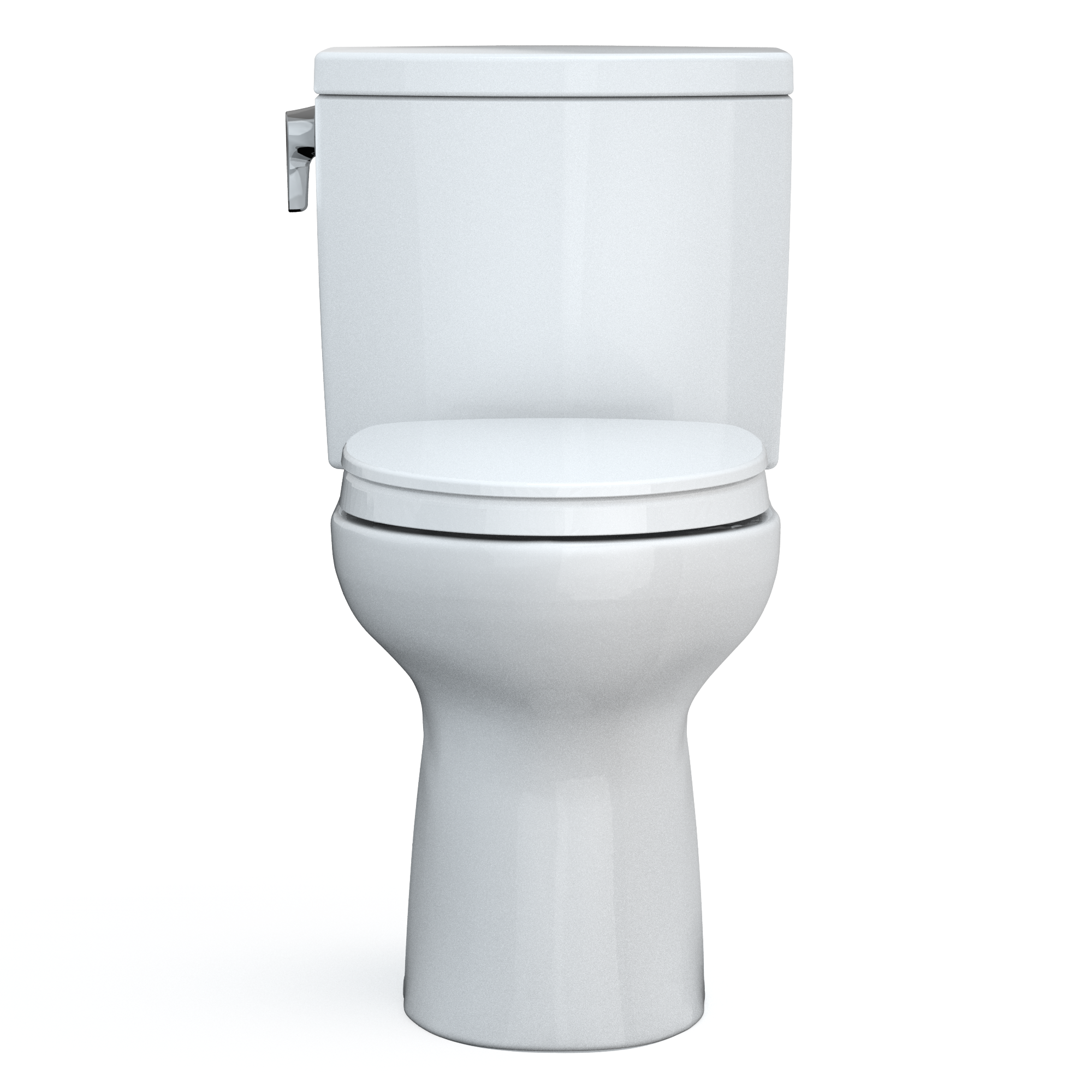 TOTO Drake II 1G Two-Piece Elongated 1.0 GPF Universal Height Toilet with CEFIONTECT and SS124 SoftClose Seat, WASHLET+ Ready, Cotton White, Vitreous China|Plastic, MS454124CUFG#01