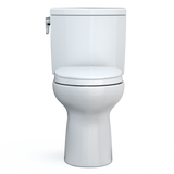 TOTO Drake II 1G Two-Piece Elongated 1.0 GPF Universal Height Toilet with CEFIONTECT and SS124 SoftClose Seat, WASHLET+ Ready, Cotton White, Vitreous China|Plastic, MS454124CUFG#01