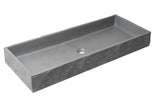 ALFI brand 39.6" x 15.6" Rectangle Above Mount or Semi Recessed Concrete Bathroom Sink, Gray Matte, No Faucet Hole, ABCO39TR