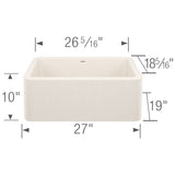 Blanco Ikon 27" Silgranit Farmhouse Sink, Soft White, No Faucet Hole, 443075