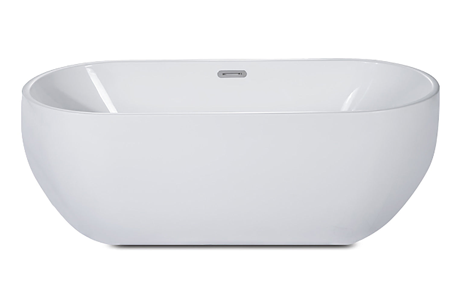 ALFI brand 67" Acrylic Free Standing Oval Soaking Bathtub, White, AB8839