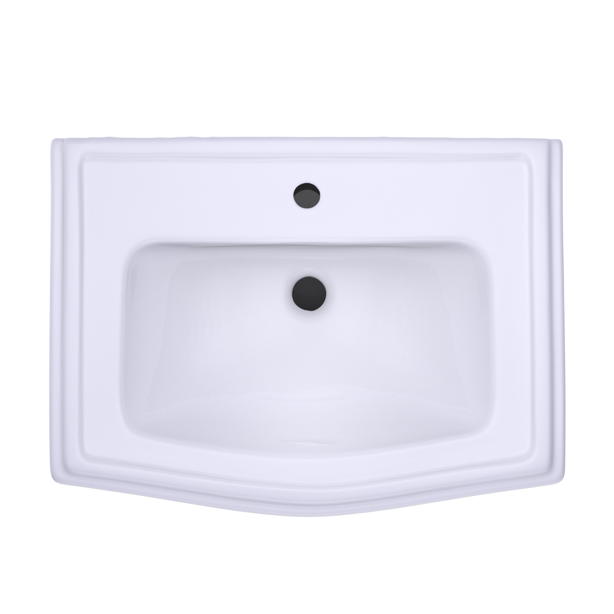 TOTO Clayton Rectangular Pedestal Bathroom Sink for Single Hole Faucets, Cotton White, Vitreous China, LPT780#01