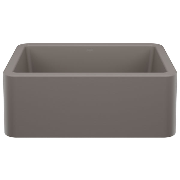 Blanco Ikon 27" Silgranit Farmhouse Sink, Volcano Gray, No Faucet Hole, 443112