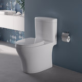 TOTO Aquia IV Cube Two-Piece Elongated Dual Flush 1.28 and 0.9 GPF Universal Height Toilet with CEFIONTECT, WASHLET+ Ready, Cotton White, Vitreous China, MS436124CEMFGN#01