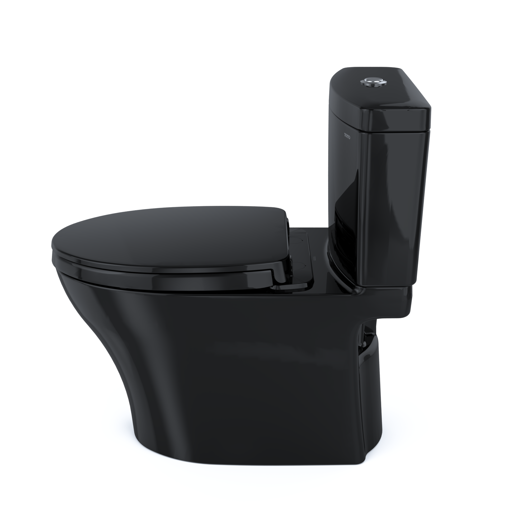 TOTO Aquia IV WASHLET+ Two-Piece Elongated Dual Flush 1.28 and 0.9 GPF Toilet, Ebony, Vitreous China, MS446124CEMN#51