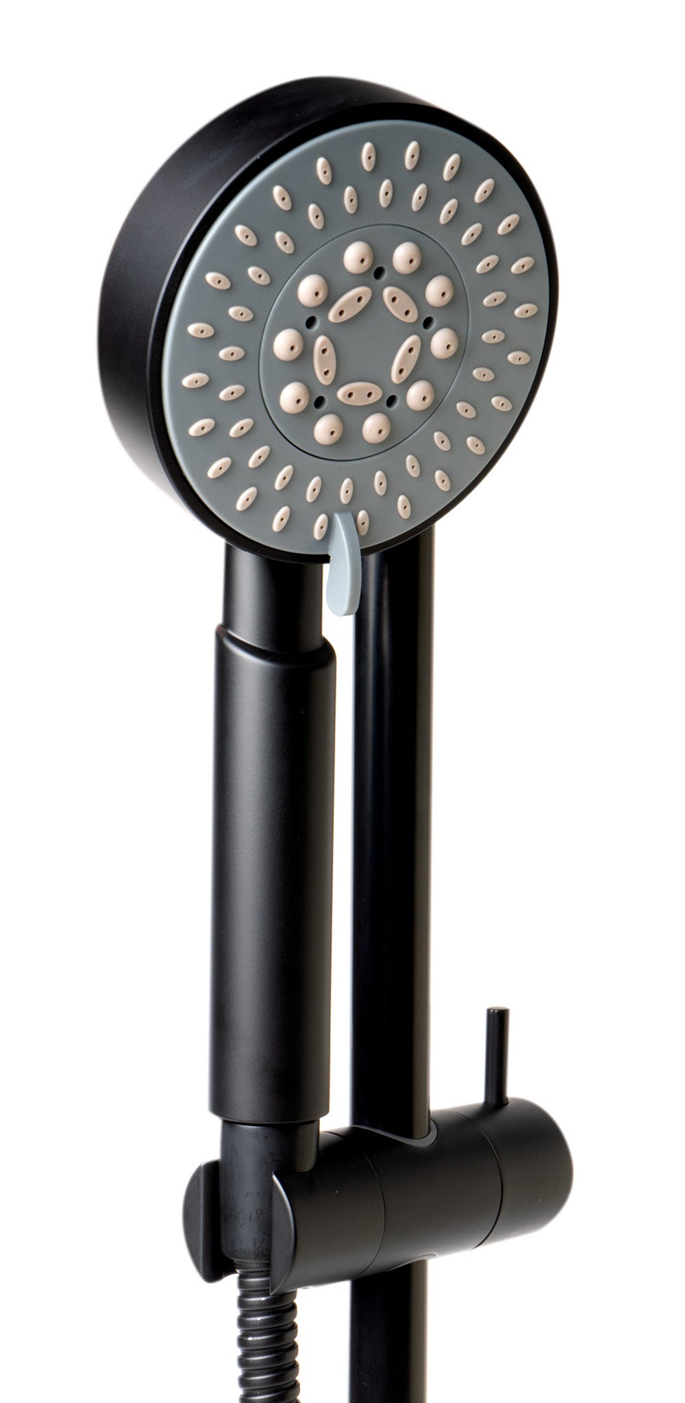 ALFI brand AB7938-BM Black Matte Round Sliding Rail Hand Shower Set, Brass