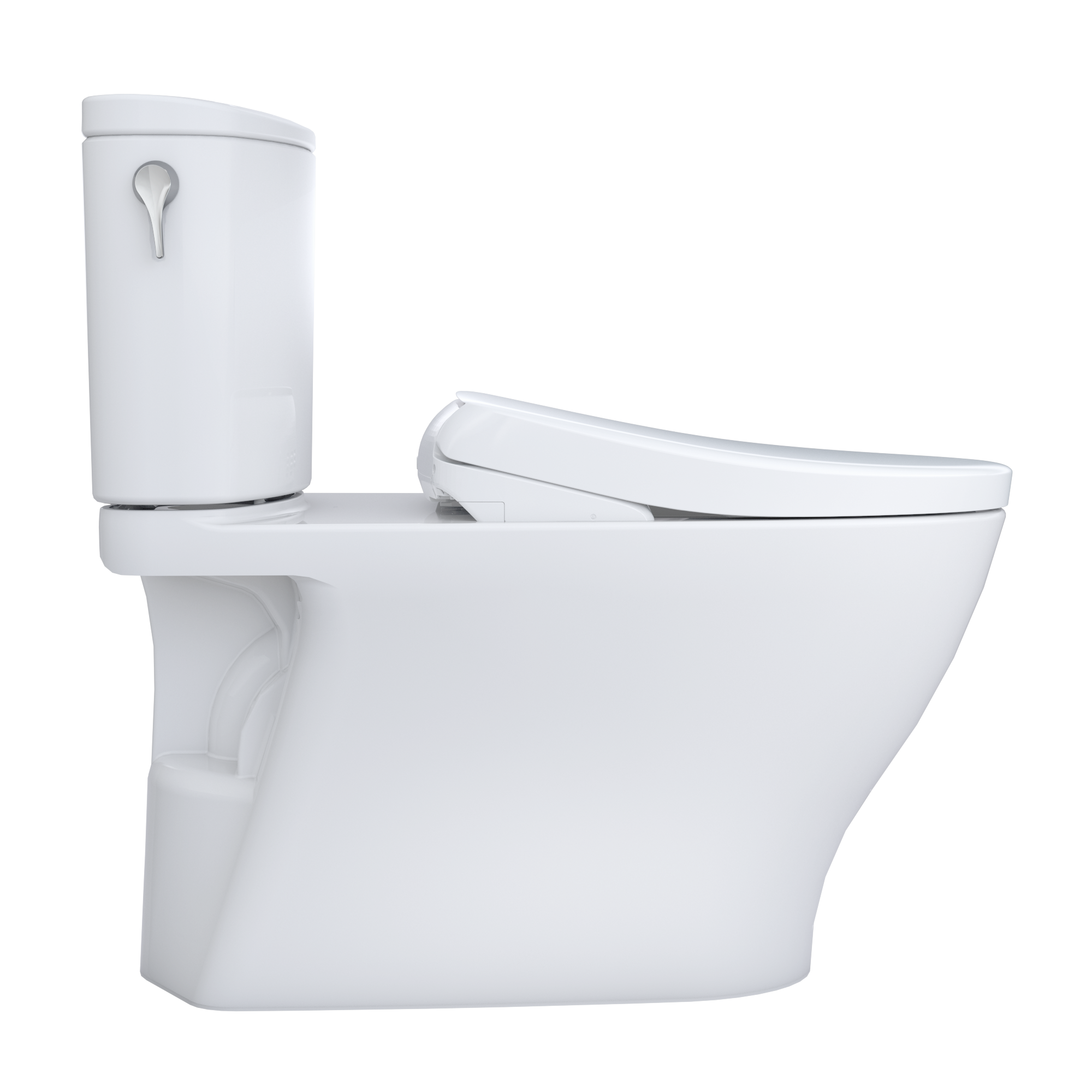 TOTO WASHLET+ Nexus Two-Piece Elongated 1.28 GPF Toilet with Auto Flush S7A Contemporary Bidet Seat, Cotton White, Vitreous China|Plastic, MW4424736CEFGA#01