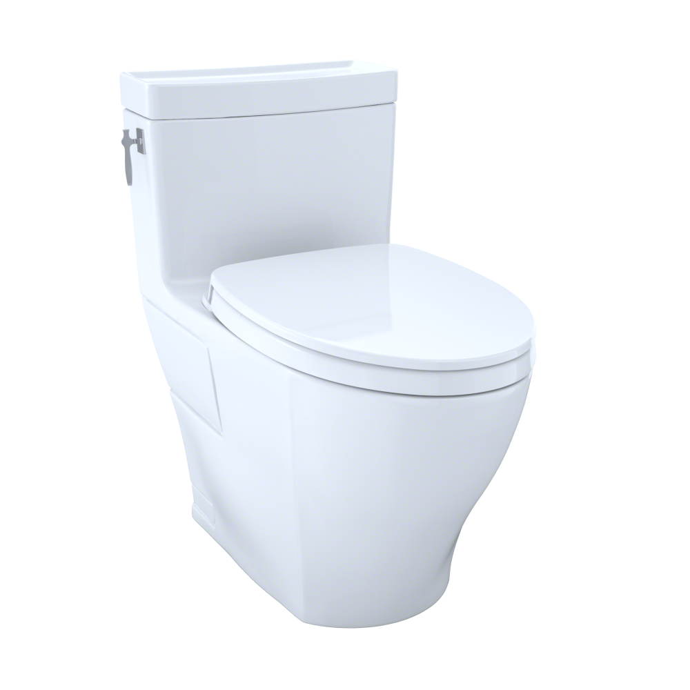 TOTO Aimes WASHLET+ One-Piece Elongated 1.28 GPF Universal Height Skirted Toilet with CEFIONTECT, Sedona Beige, Vitreous China, MS626124CEFG#12