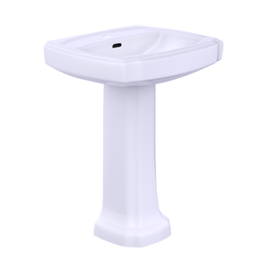 Alternate Image for TOTO Guinevere 24-3/8" x 19-7/8" Rectangular Pedestal Bathroom Sink for Single Hole Faucets, Cotton White, Vitreous China, LPT972#01