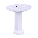 TOTO Guinevere 24-3/8" x 19-7/8" Rectangular Pedestal Bathroom Sink for Single Hole Faucets, Cotton White, Vitreous China, LPT972#01