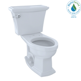 TOTO Eco Clayton Two-Piece Elongated 1.28 GPF Universal Height Toilet, Cotton White, Vitreous China, CST784EF#01