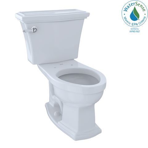 TOTO Eco Clayton Two-Piece Elongated 1.28 GPF Universal Height Toilet, Cotton White, Vitreous China, CST784EF#01