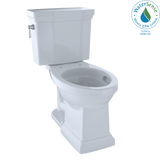 TOTO Promenade II Two-Piece Elongated 1.28 GPF Universal Height Toilet with CEFIONTECT, Cotton White, Vitreous China, CST404CEFG#01