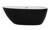 ALFI brand 59" Acrylic Free Standing Oval Soaking Bathtub, Black, AB8862