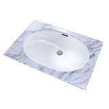 TOTO Oval 19-11/16" x 13-3/4" Undermount Bathroom Sink with CEFIONTECT, Cotton White, Vitreous China, LT546G#01