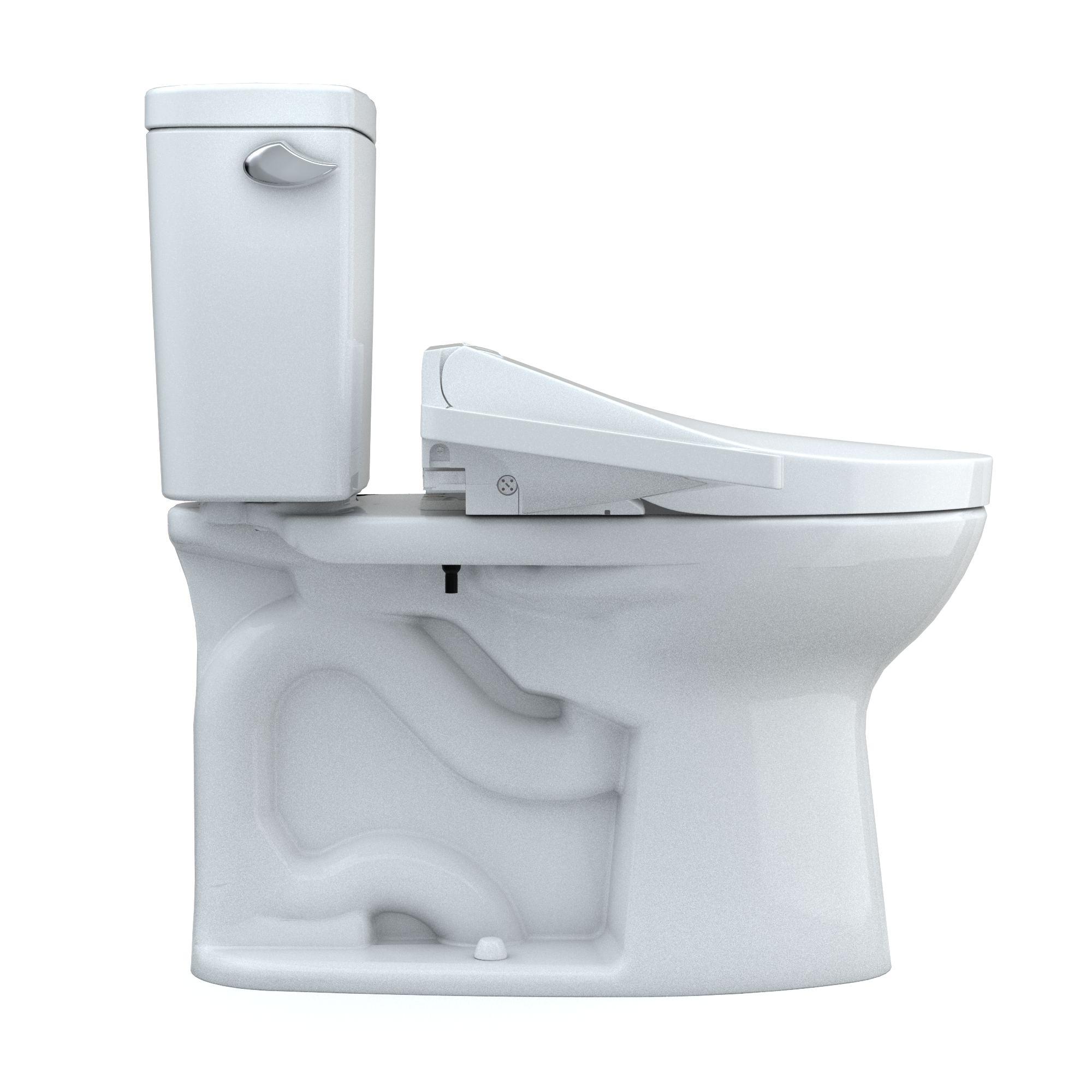 TOTO Drake WASHLET+ Two-Piece Elongated 1.6 GPF Universal Height TORNADO FLUSH Toilet with C2 Bidet Seat, 10 Inch Rough-In, Cotton White, Vitreous China, MW7763074CSFG.10#01