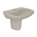 TOTO Prominence Oval Wall-Mount Bathroom Sink with CEFIONTECT and Shroud for 4 Inch Center Faucets, Bone, Vitreous China, LHT242.4G#03