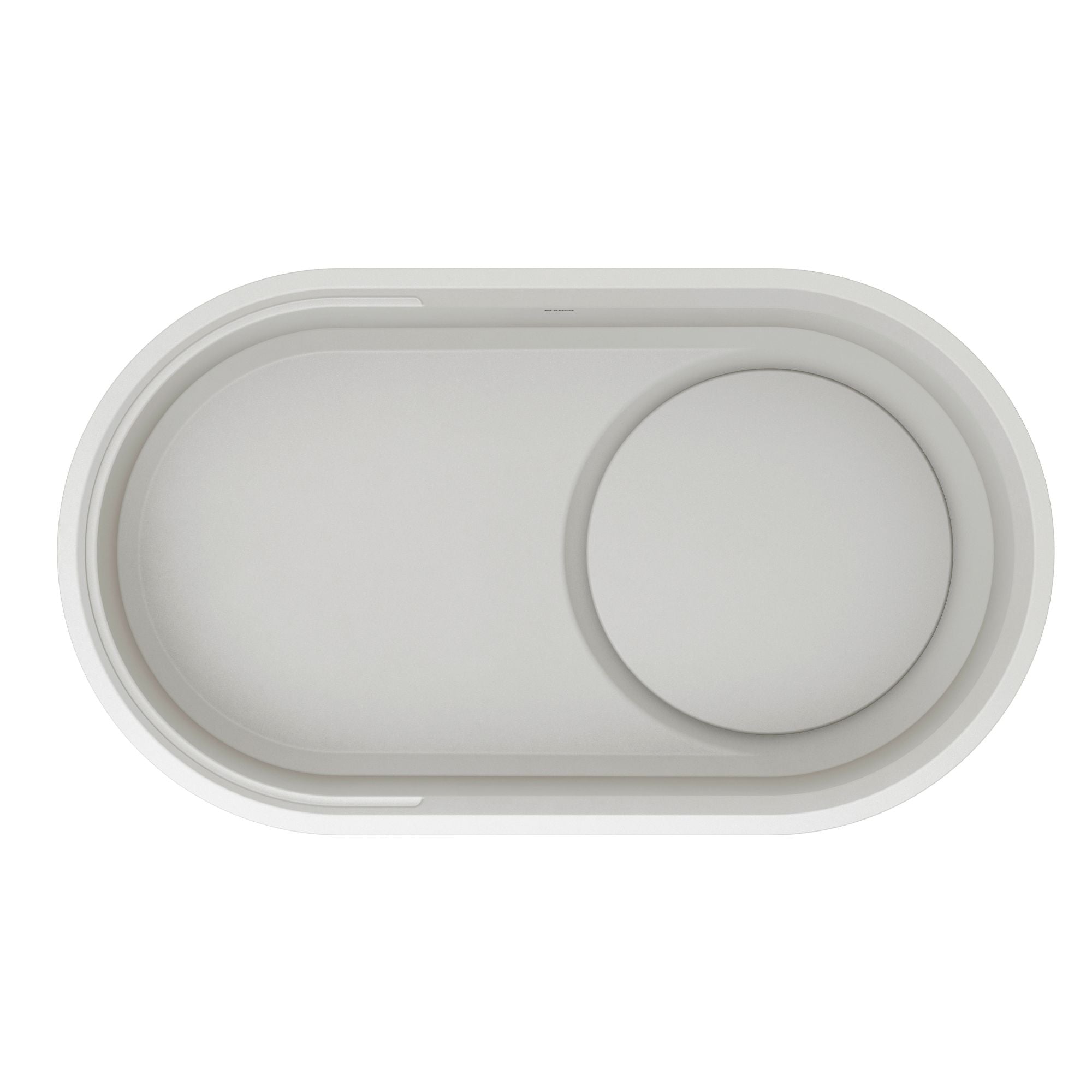 Blanco Oovalon 30" Single Bowl Undermount/Flush-Mount Velgranit Kitchen Sink with CapFlow - Cloud White